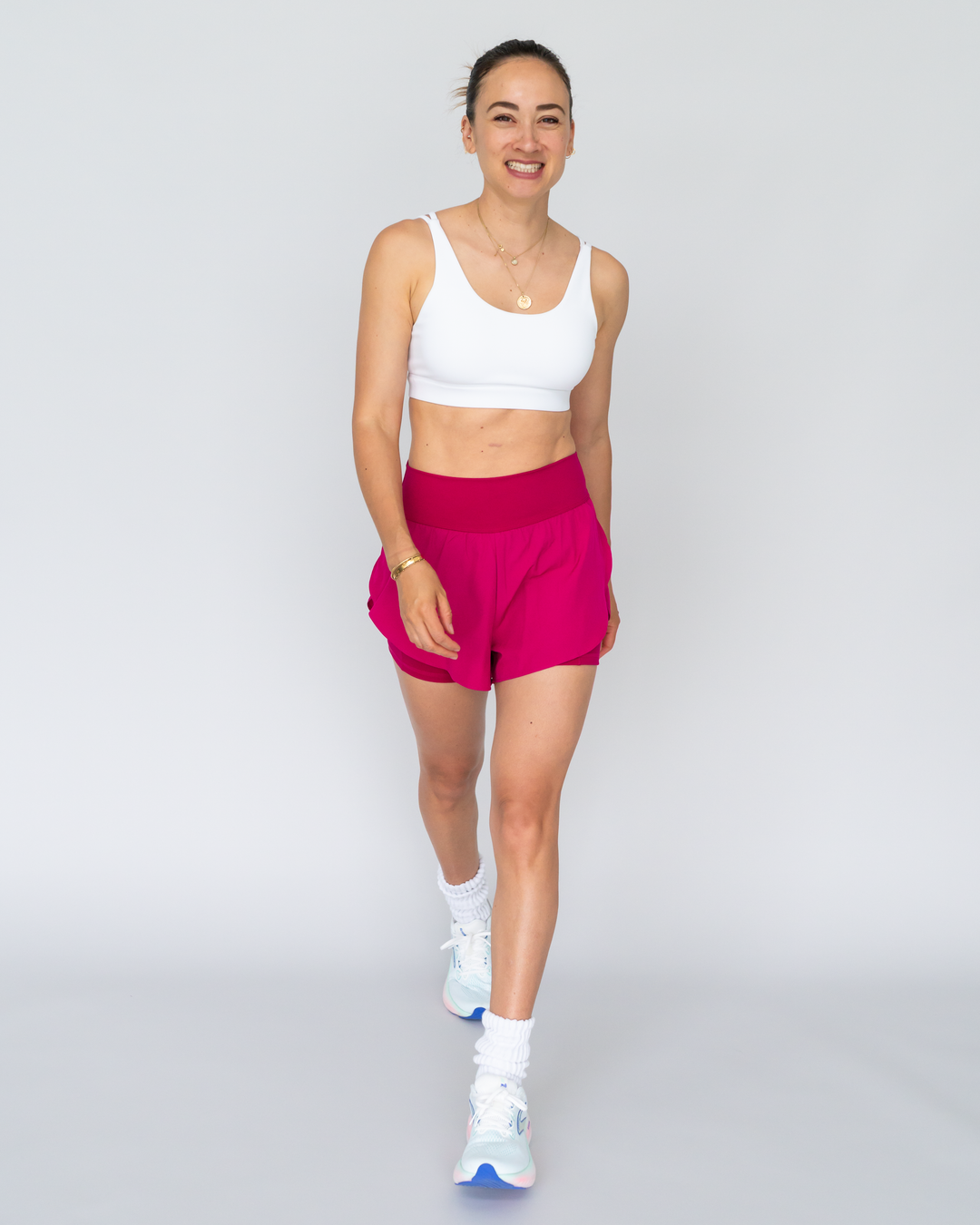 High Waist Running Shorts (mit Innenhose)