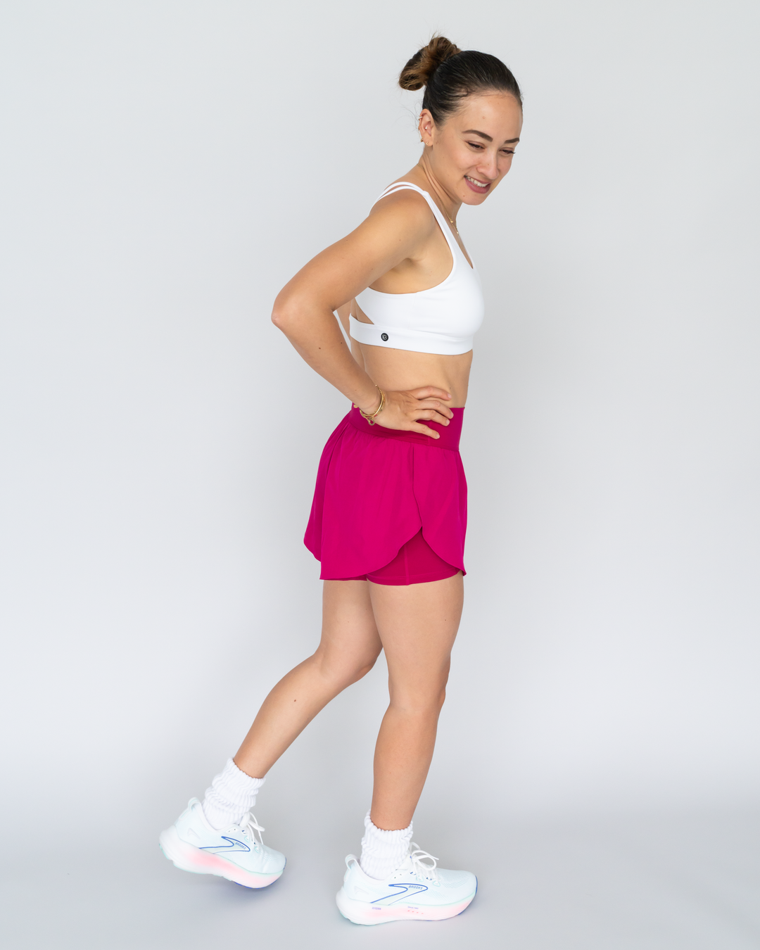 High Waist Running Shorts (mit Innenhose)