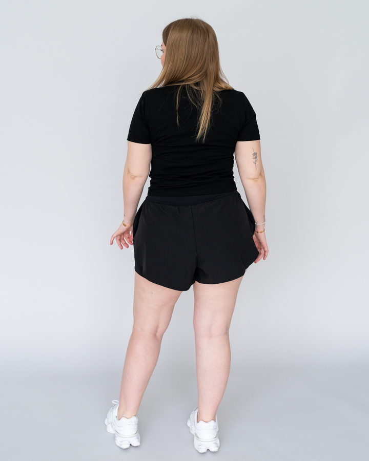 High Waist Running Shorts (mit Innenhose)