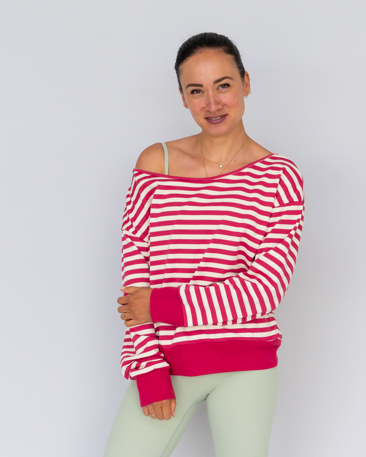 Cotton Off Shoulder Pullover