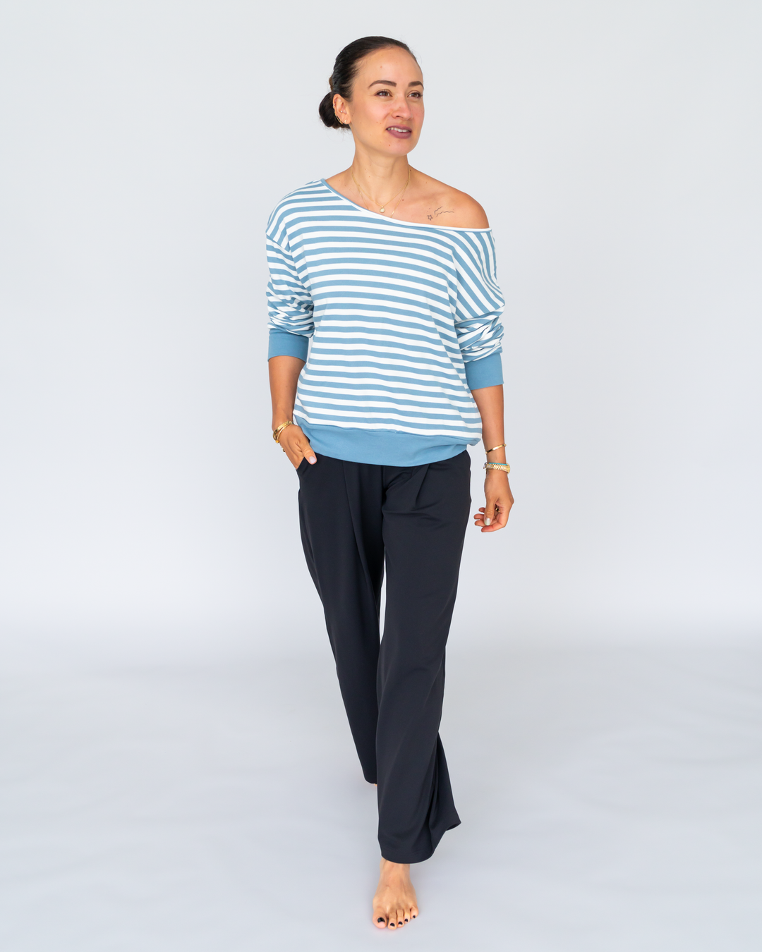 Cotton Off Shoulder Pullover