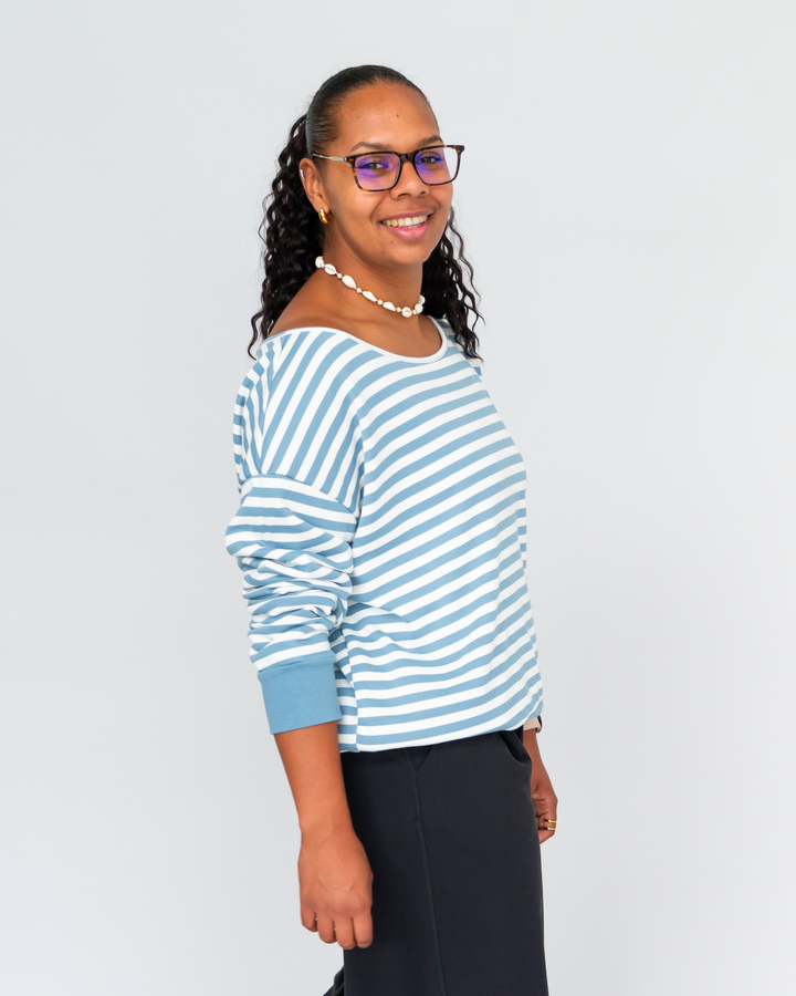 Cotton Off Shoulder Pullover