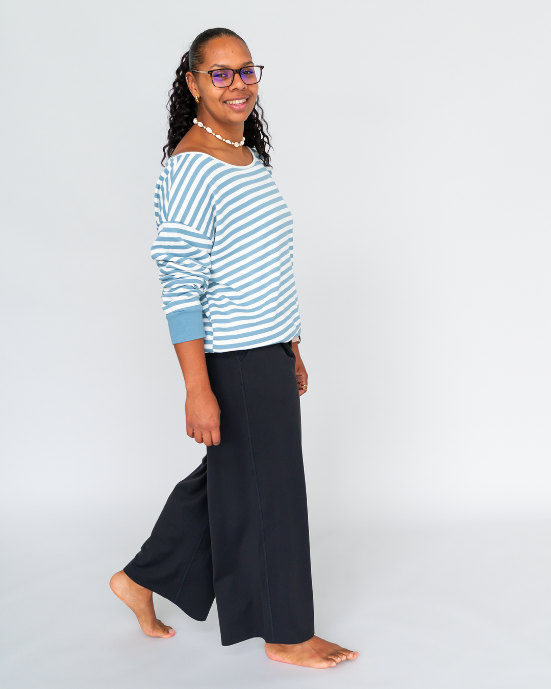 Cotton Off Shoulder Pullover
