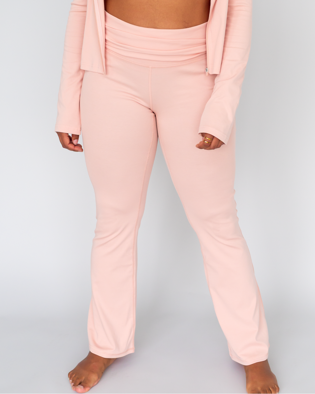 Cotton Comfort Flared Leggings mit faltbarem Bund