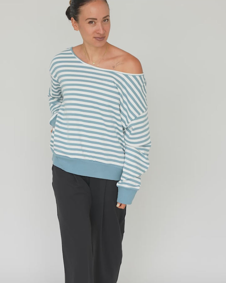 Cotton Off Shoulder Pullover