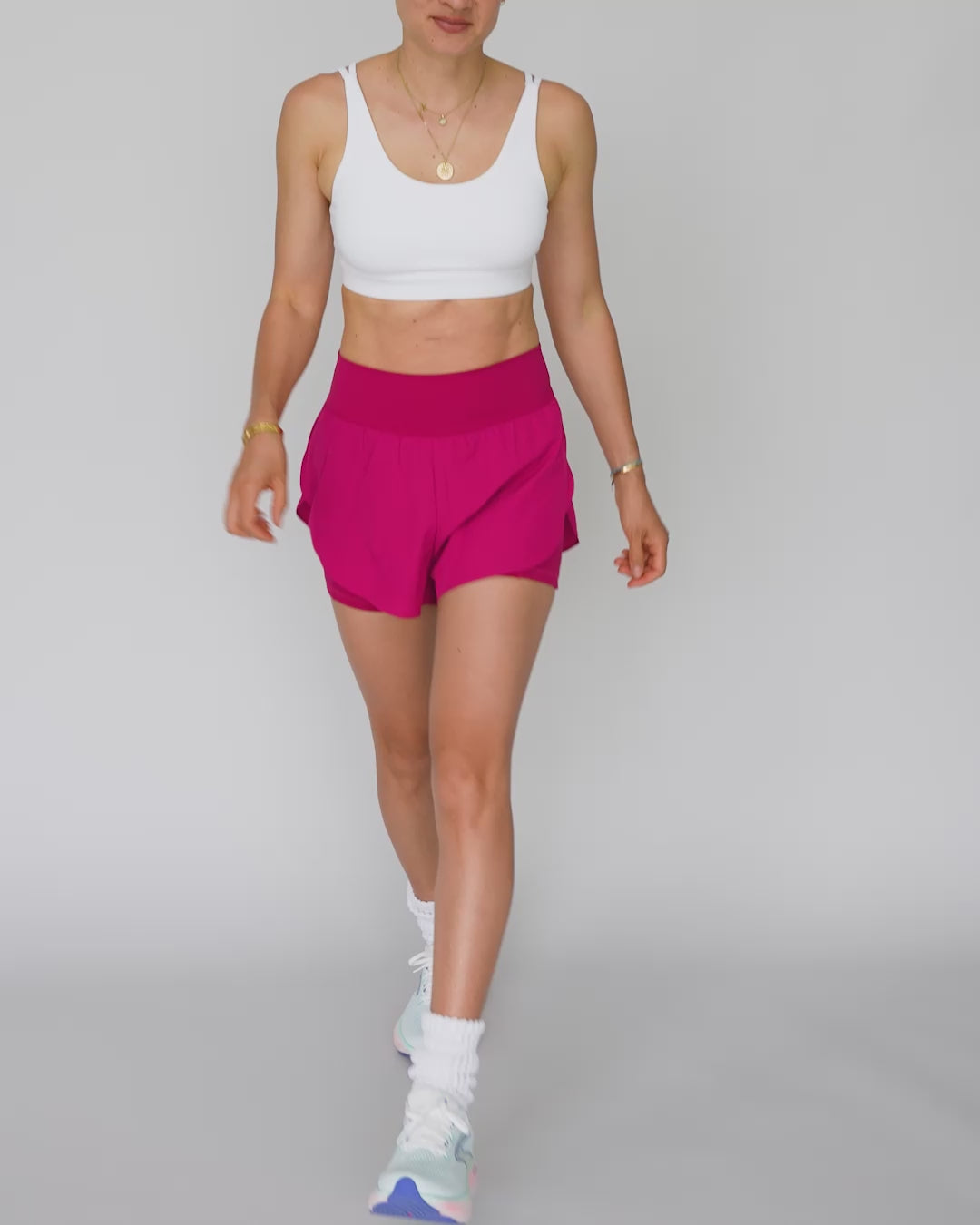 High Waist Running Shorts (mit Innenhose)
