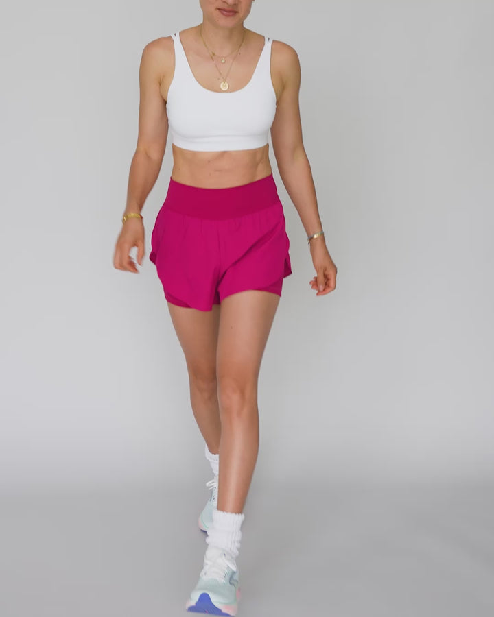 High Waist Running Shorts (mit Innenhose)