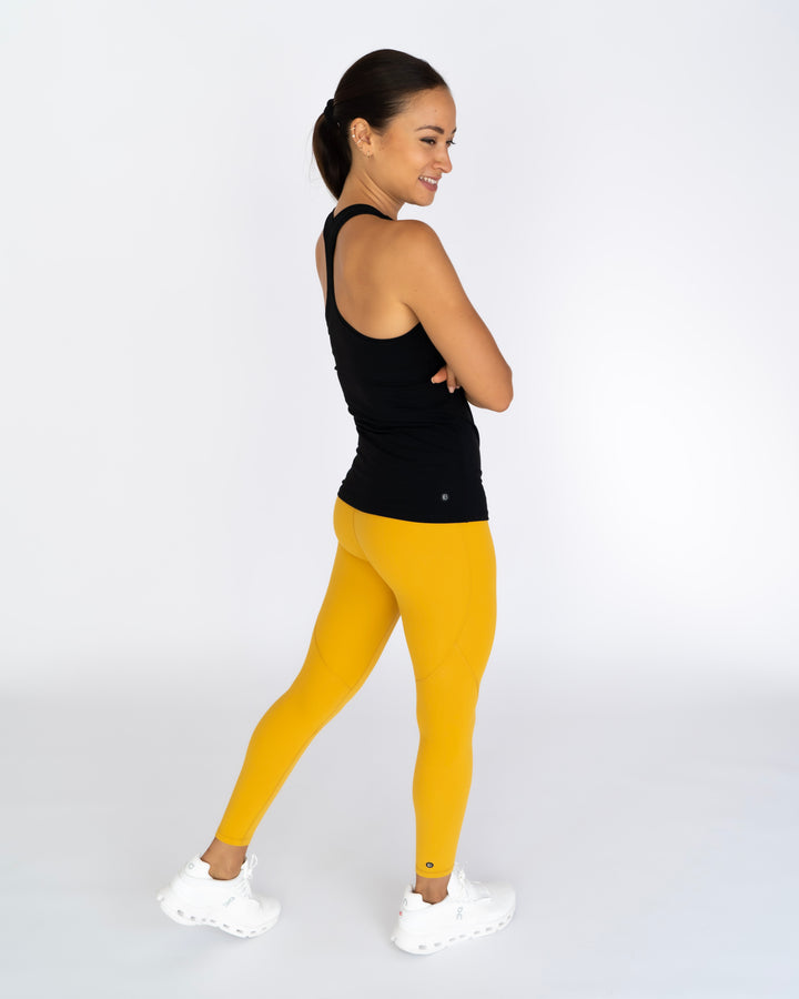 Sportleggings "Maggy light" gelb Schritt seitlich