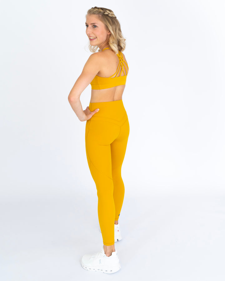 Sportleggings "Maggy light" gelb Ganzkörper hinten