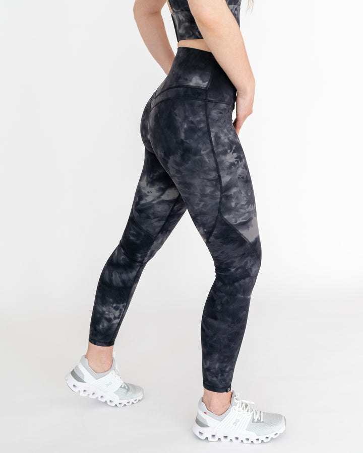 Sportleggings "Maggy" schwarz-grau Seitlicher Schritt